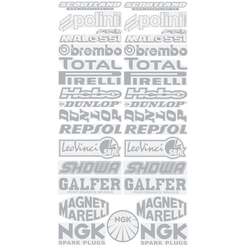 Motografix Sada samolepek 31x17cm typ1 --stříbrná