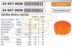 RMS Sklíčko blinkru oranžové