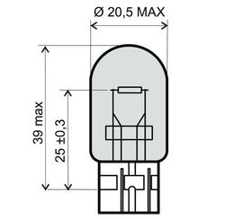 RMS Žárovka 12V 21W T20 - oranžová