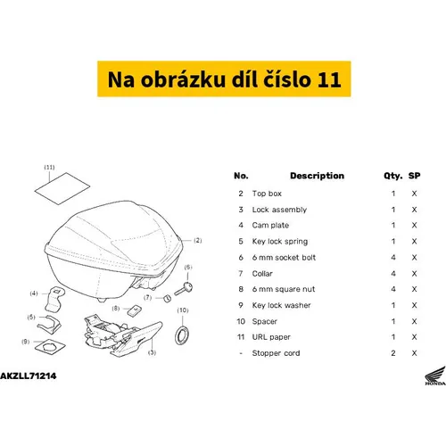 Honda Cord,stopper 08L00KTF670