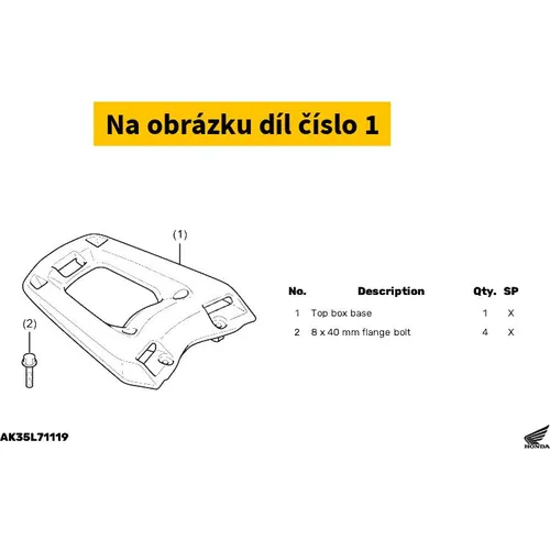 Honda Kit,base top box 08L71K35J01