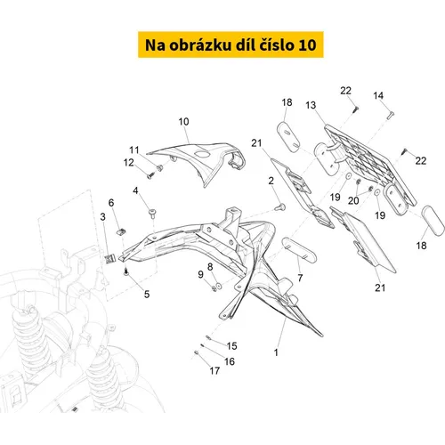 Piaggio Deksel Achterspatbord Matt Blue D27 1B001704700D27