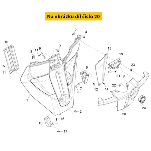 Piaggio Central Cover 1B01129800090
