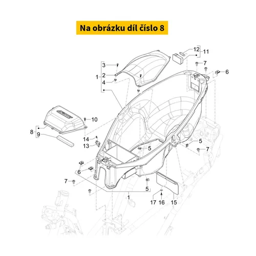 Piaggio Complete Battery Cover 1B011303