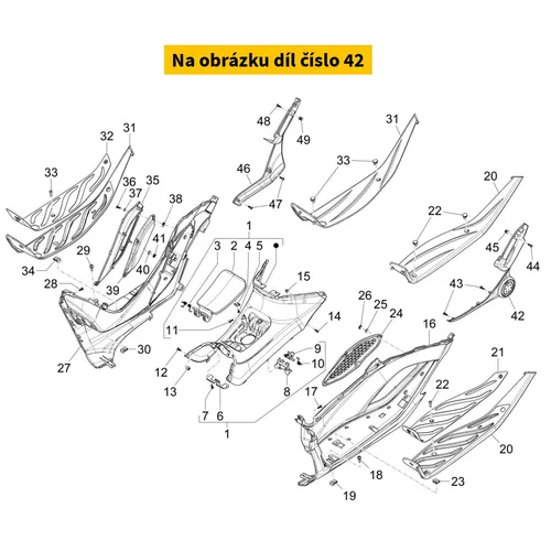 Piaggio Left Spoiler Cover 1B0115350000C