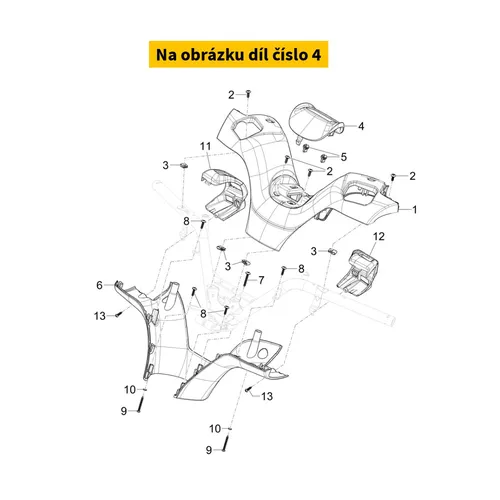 Piaggio Handlebar Rear Cover 1B01181600080