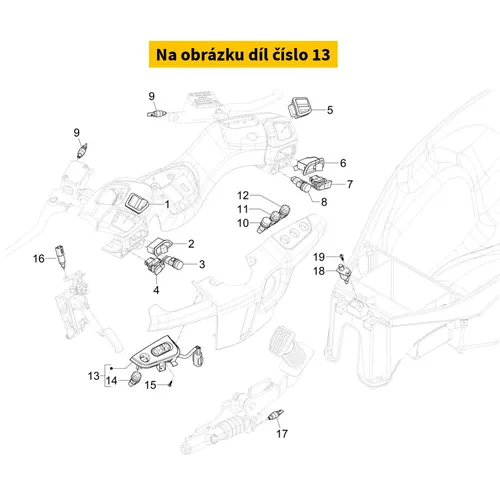 Piaggio Complete Drl Switch And Hazard P.B. 1D004749