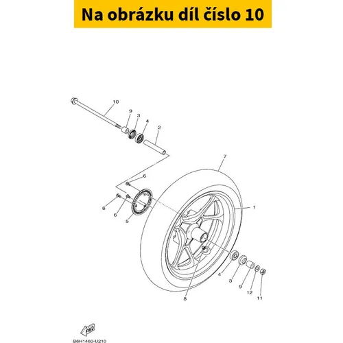 Yamaha Axle, Wheel 2DPF51811000