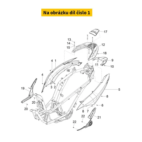 Piaggio Frame Cover Right Grey G57 65738100G57