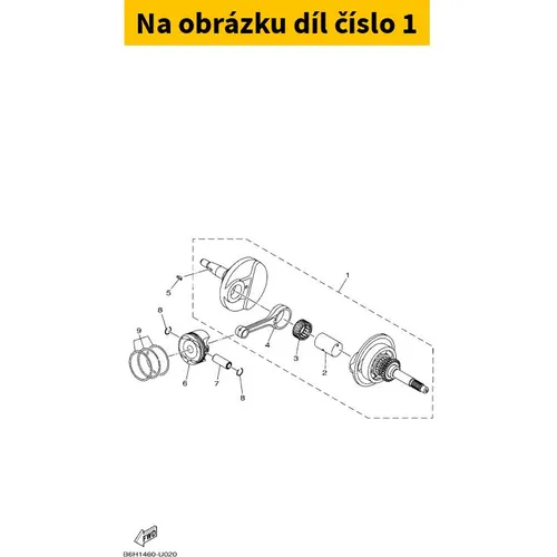 Yamaha Crankshaft  YAMAHA axe Ø14 N-Max 125i 4T E5+ 2025-> BPBE14000000