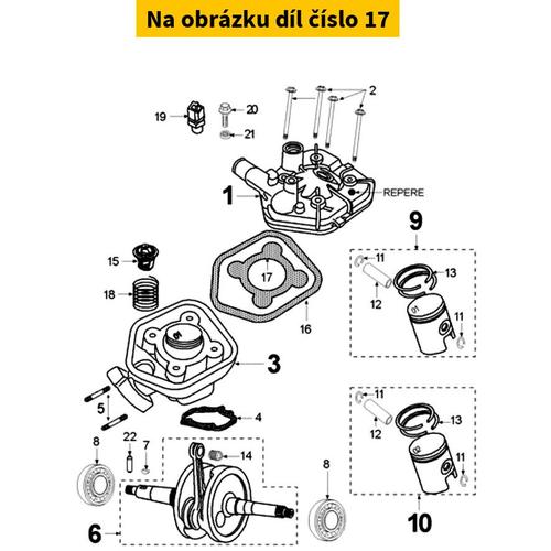 Centauro Těsnění pod hlavu Peugeot 50 LC