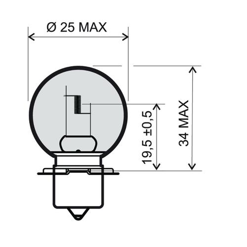 RMS Žárovka 12V 20W (P26s)