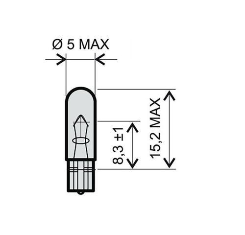 RMS Žárovka 12V 2,3W T5
