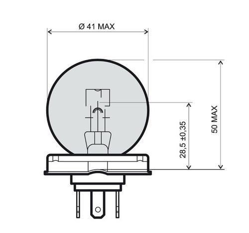 RMS Žárovka 12V 45/40W (P45T)
