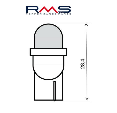RMS Žárovka LED 12V T10 (1 LED) - modrá 2ks