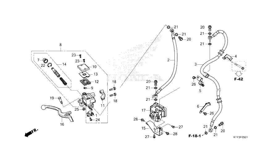 Přední brzda pumpa