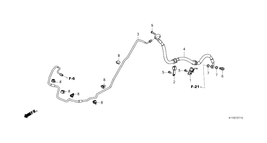 Brzdová hadice zadní