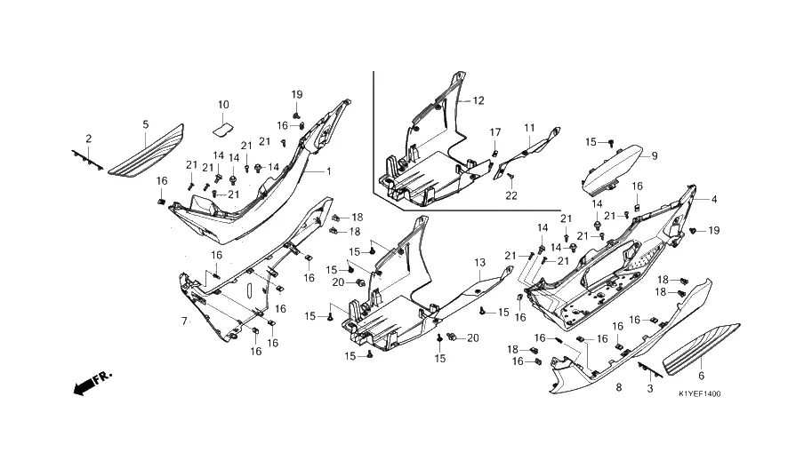 Nášlapy, spodní plasty