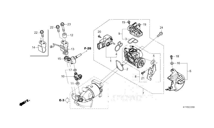 Škrtící klapka, vstřik