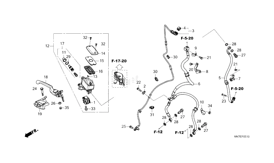 Přední brzda pumpa