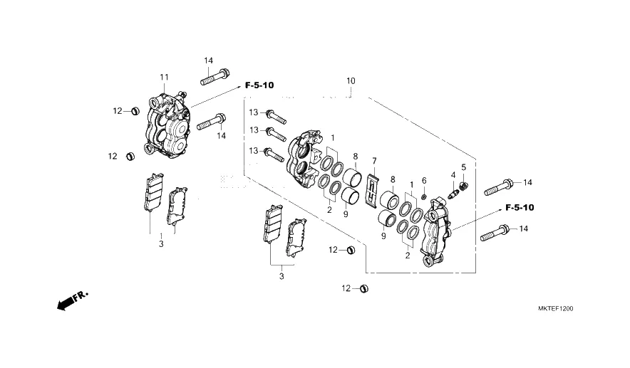 Přední brzda třmen