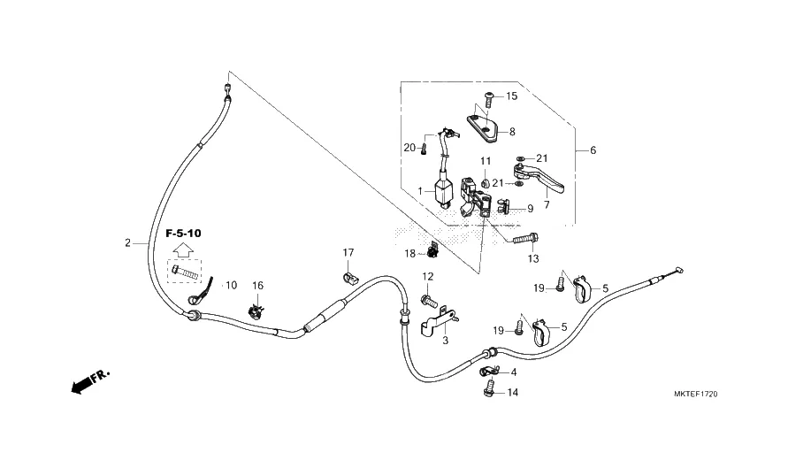 Ruční brzda - páčka
