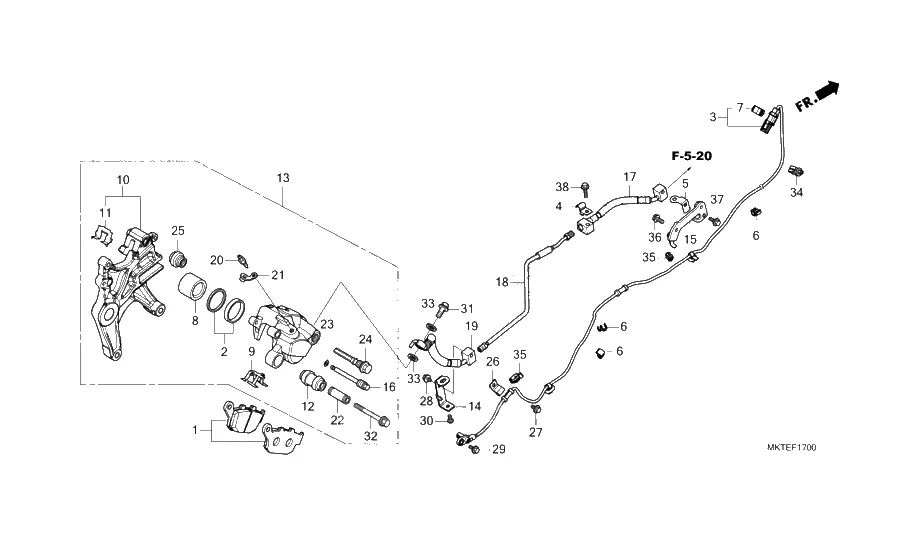 Zadní brzdový třmen