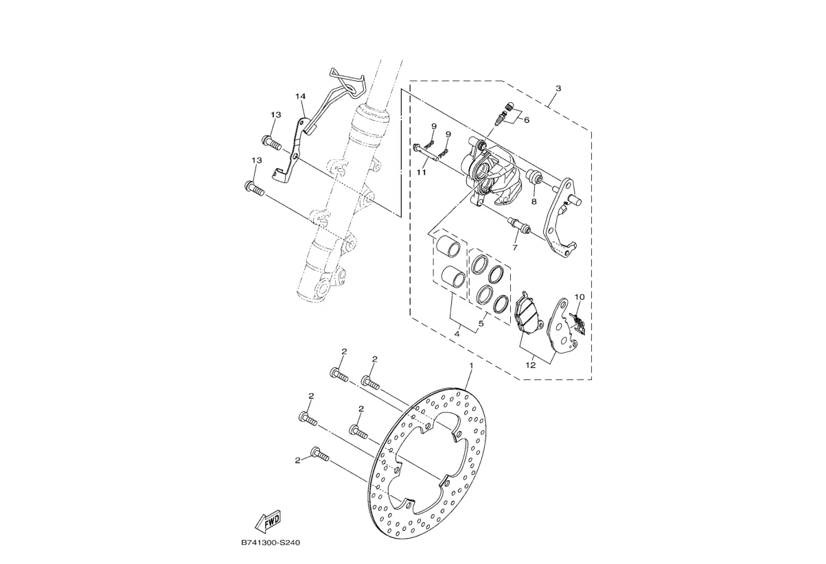 Brzdový třmen přední
