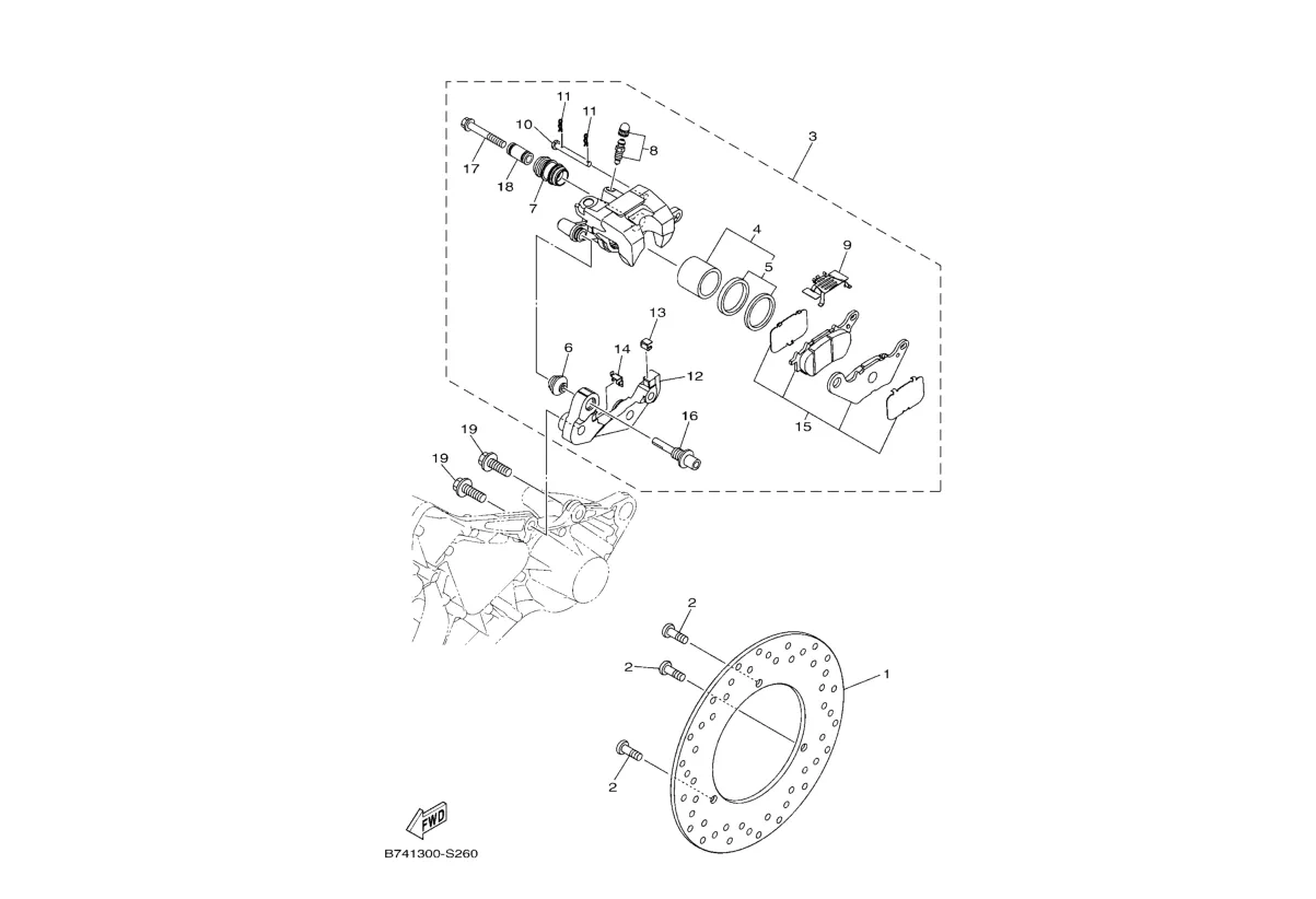 Brzdový třmen zadní