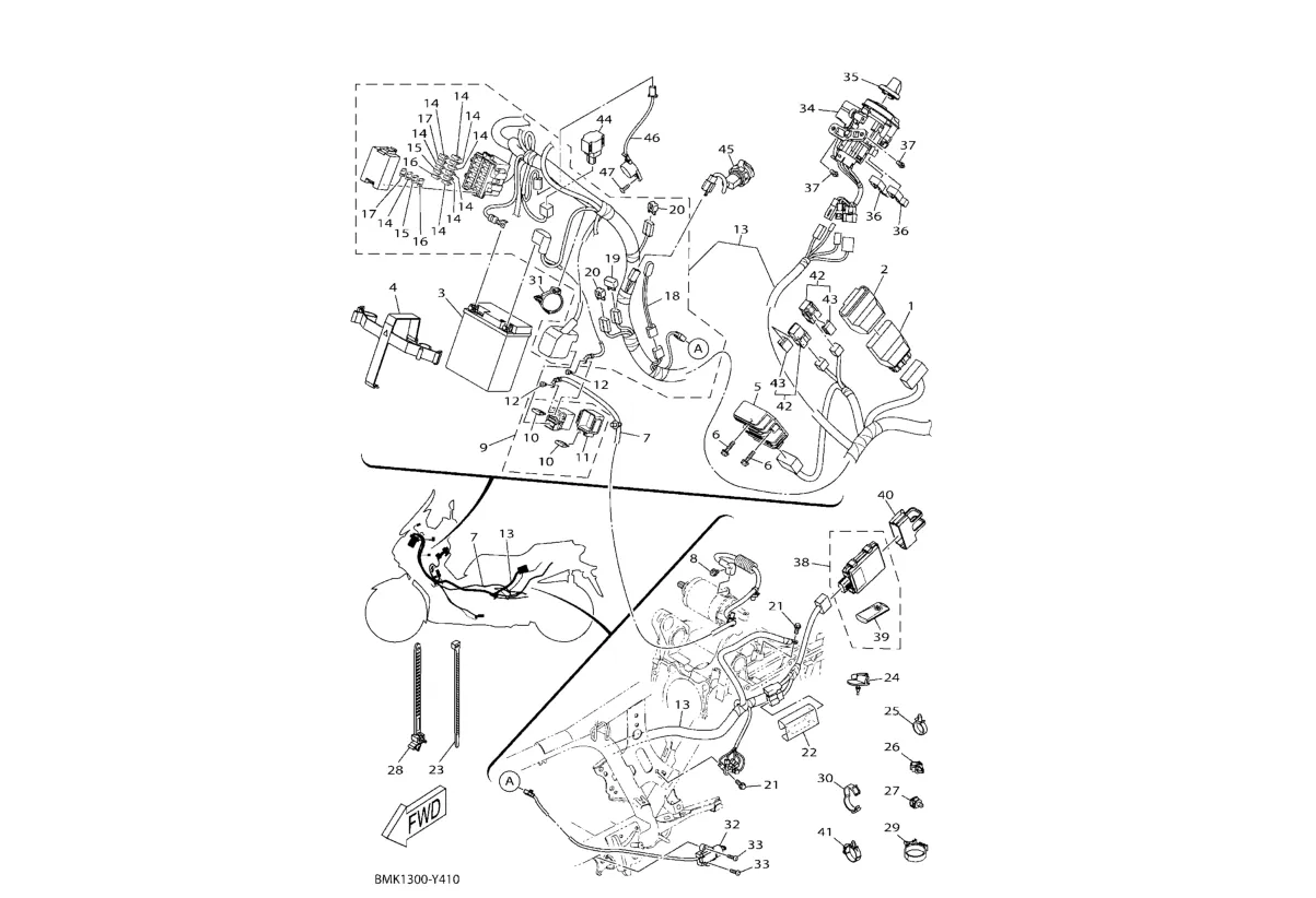 Regulátor, klakson, spínací skříňka